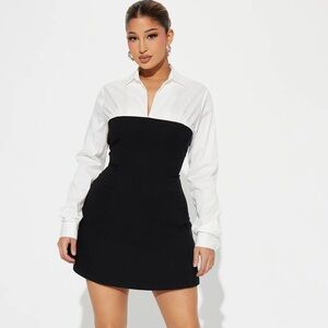 Elegant Black and White Women's Dress